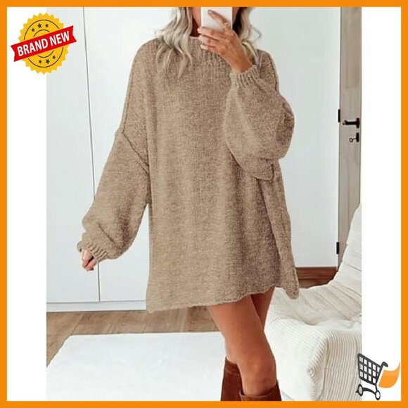 Oversized Cable Knit Mock Neck Sweater Women's Thick Winter Pullover - Picture 5 of 8